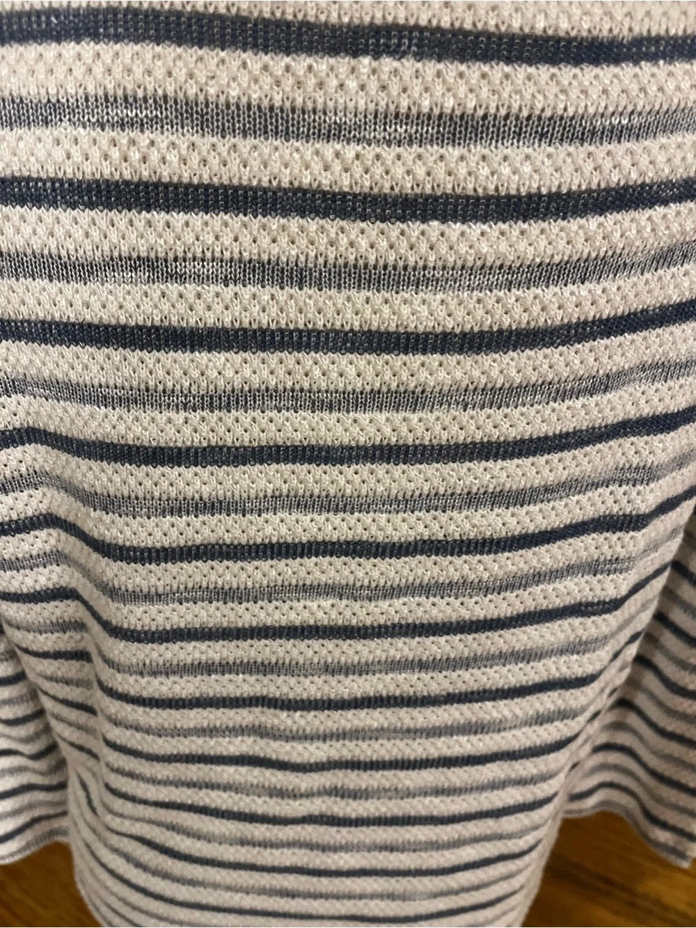 Faherty White and Navy Striped Lightweight Knit Top - Picture 3 of 3